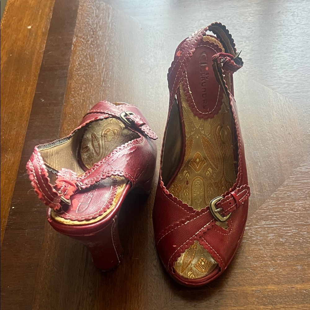 CL by Laundry Red Heels with Buckle
